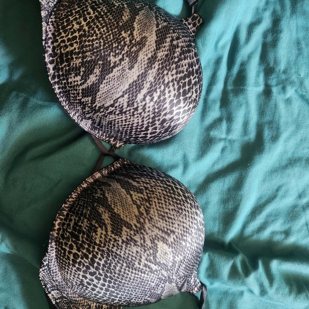 Victoria's Secret Gray Snakeskin Print Bra Intimates